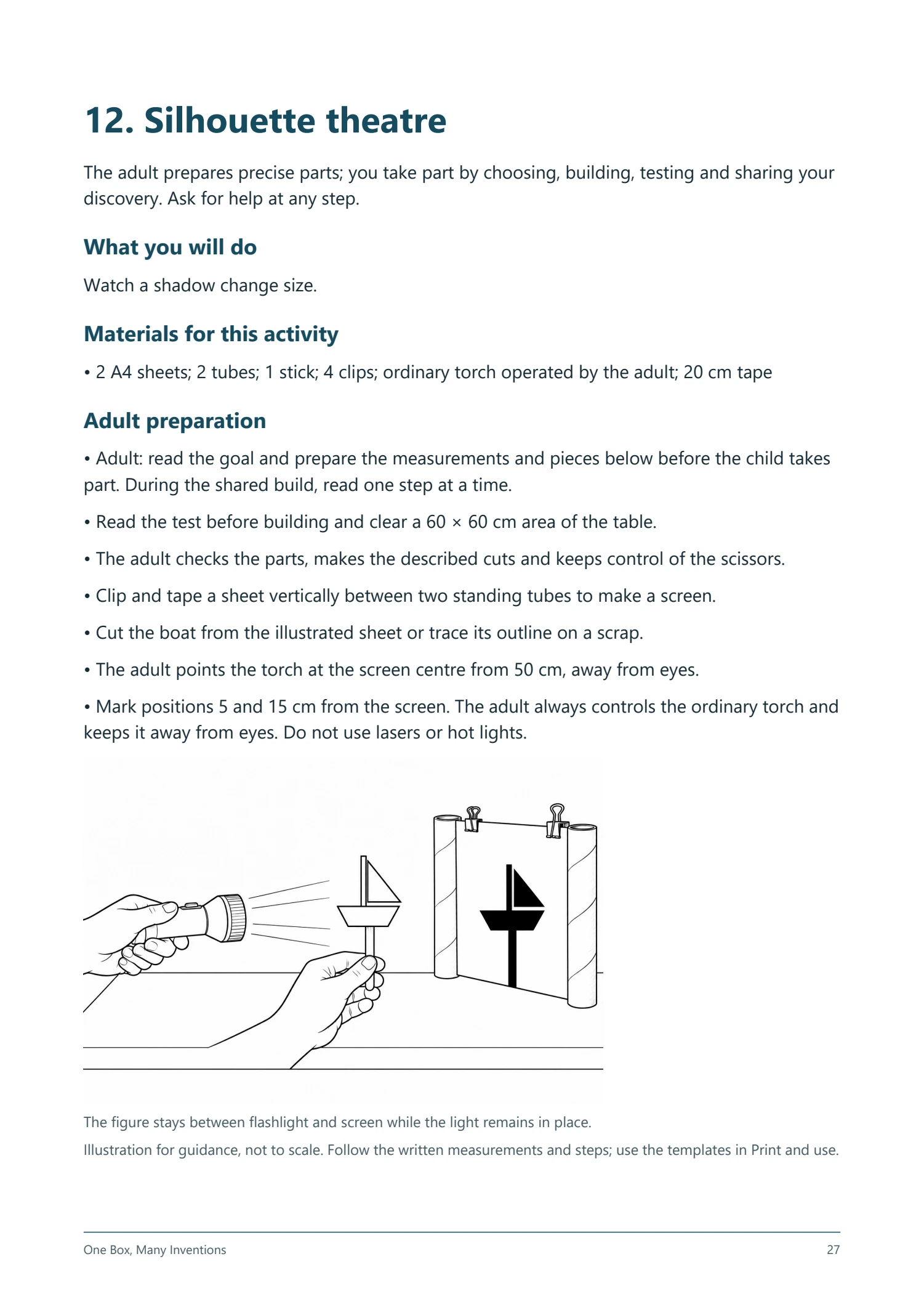 English PDF sample — Another activity: A silhouette theatre